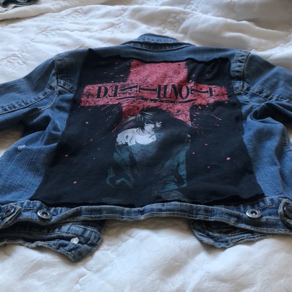 100% Cotton Refurbished Jean Jacket Anime! - Picture 6 of 10